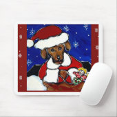 Santa-Dachshund Mousepad (Mit Mouse)
