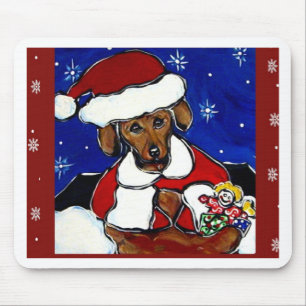 Santa-Dachshund Mousepad