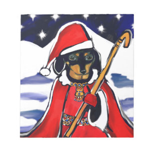 SANTA-DACHSHUND NOTIZBLOCK