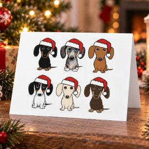 Santa Dachshunde Süße Wiener Hunde Weihnachten