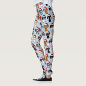 Santa Dachshunds Cute Wiener Dogs Christmas Leggings (Links)