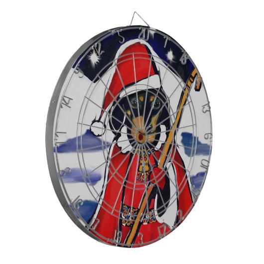 SANTA-DACKEL DARTSCHEIBE (Vorderseite Links)