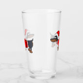 Santa Dackel Hund Weihnachtsglas Tumbler (Rechts)