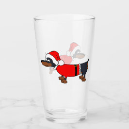 Santa Dackel Hund Weihnachtsglas Tumbler