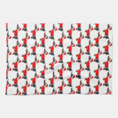 Santa Dackel Hund Weihnachtsküche Handtuch (Horizontal)