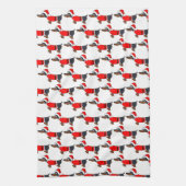 Santa Dackel Hund Weihnachtsküche Handtuch (Vertikal)