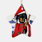 SANTA-DACKEL KERAMIK ORNAMENT (Rechts)
