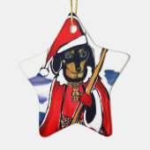 SANTA-DACKEL KERAMIK ORNAMENT (Links)