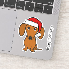 Santa Dackel Niedliche Dackel Dog Weihnachten Aufkleber