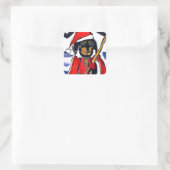 SANTA-DACKEL QUADRATISCHER AUFKLEBER (Tasche)