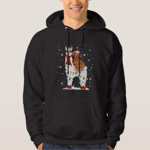 Santa Dackel Riding Llama Rentier Hoodie