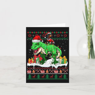 Santa Dackel Riding T-rex Weihnachts Sweater Lov Karte