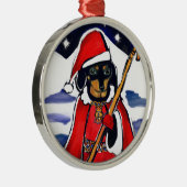SANTA-DACKEL SILBERNES ORNAMENT (Rechts)