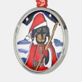 SANTA-DACKEL SILBERNES ORNAMENT (Links)
