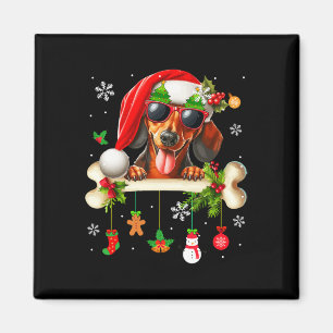 Santa Dackel Sungles Niedlich Bone Xmas Besitzer K Magnet