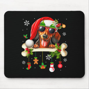 Santa Dackel Sungles Niedlich Bone Xmas Besitzer K Mousepad