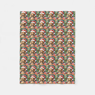 Santa Dackel und Evergreens: Fleecedecke