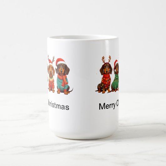 Santa Dackeln Kaffeetasse (Mittel)