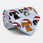 Santa Dackeln Niedliche Dackel Hunde Weihnachten Krawatte (Gerollt)