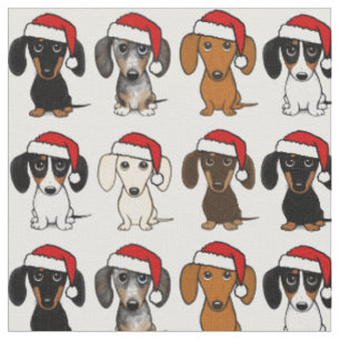 Santa Dackeln Niedliche Dackel Hunde Weihnachten Stoff