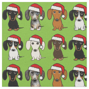 Santa Dackeln Niedliche Dackel Hunde Weihnachten Stoff