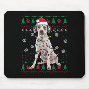 Santa Dalmatiner Hunde Xmas Lights Ugly Christmas Mousepad