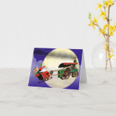 Santa Dampftraktor Karte (Gelbe Blume)