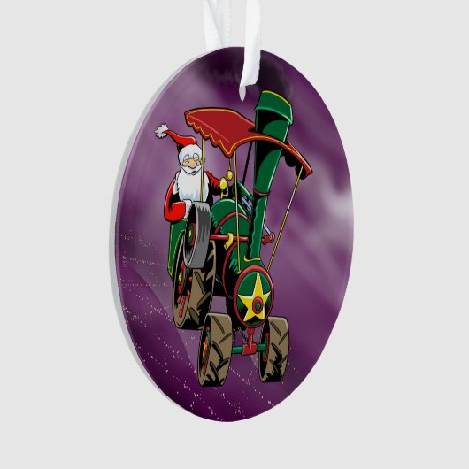 Santa Dampftraktor Ornament (Vorderseite)