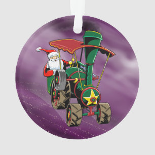 Santa Dampftraktor Ornament