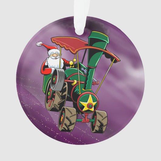 Santa Dampftraktor Ornament (Vorderseite)