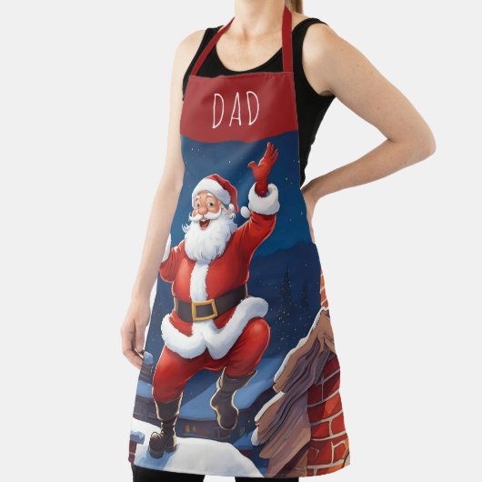 Santa Dancing auf den Dächern | Vater blau und rot Schürze (InSitu)