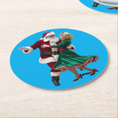 Santa Dancing Paper Coaster Runder Pappuntersetzer (Angewinkelt)