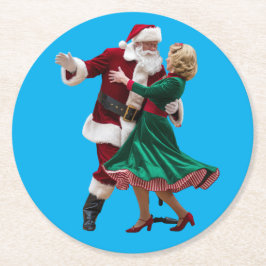 Santa Dancing Paper Coaster Runder Pappuntersetzer