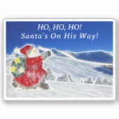 Santa, Dashing Thru der Schnee Weihnachten Aufkleber (Vorderseite)