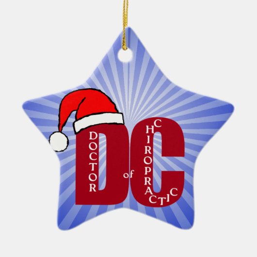 Santa DC Doktor des Chiropraktischen Weihnachtslog Keramikornament (Vorne)