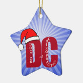 Santa DC Doktor des Chiropraktischen Weihnachtslog Keramikornament (Links)