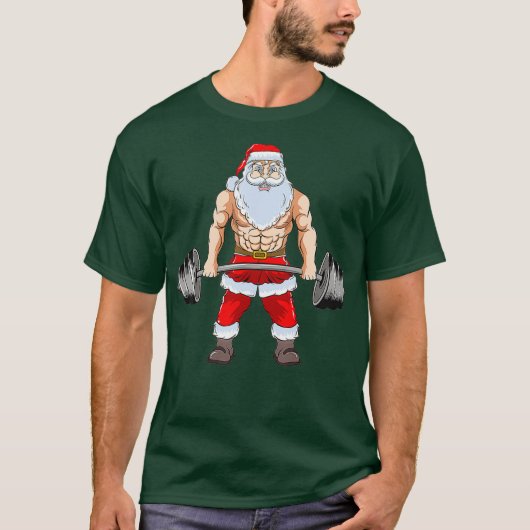 Santa Deadlift Fitness Weihnachten Weihnachten T-Shirt (Vorderseite)