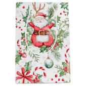 Santa Deer Baubles Holly Mittlere Geschenktüte (Vorderseite)