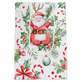 Santa Deer Baubles Holly Mittlere Geschenktüte (Rückseite)