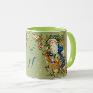 SANTA,DEER,CHRISTMAS GIFTS IN WINTERSCHNEE Monogra Tasse