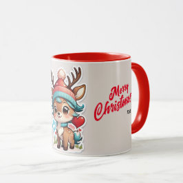 Santa Deer Frohe Weihnachten an mich Gruß Tasse