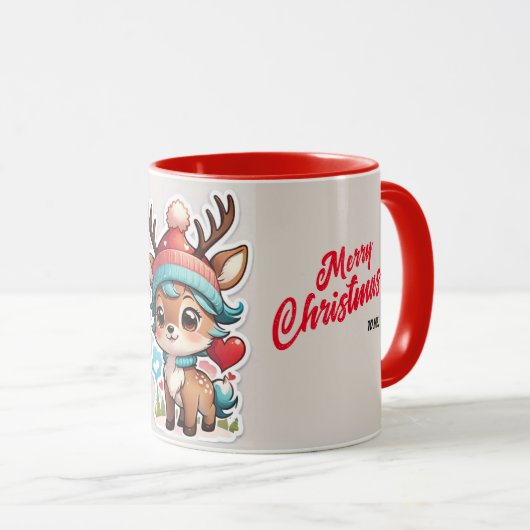Santa Deer Frohe Weihnachten an mich Gruß Tasse (VorderseiteRechts)