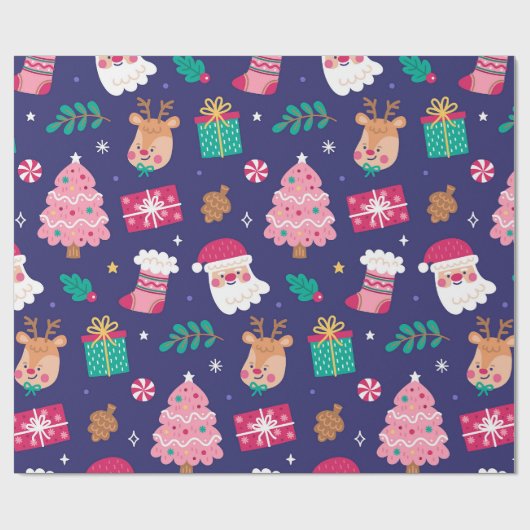 "Santa & Deer" Geschenkpapier (Flach)