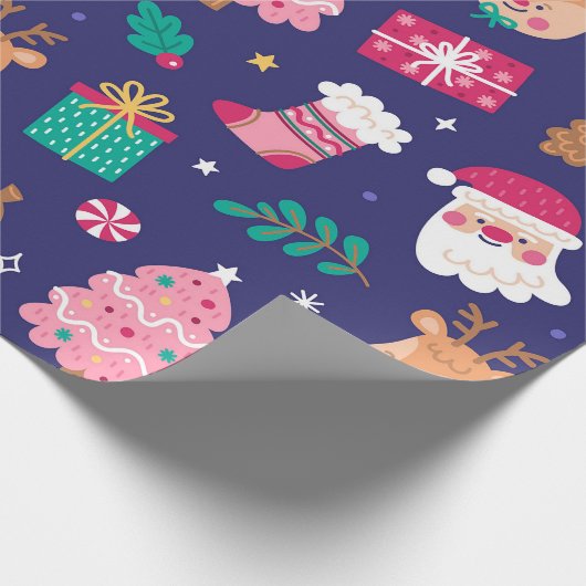 "Santa & Deer" Geschenkpapier (Ecke)
