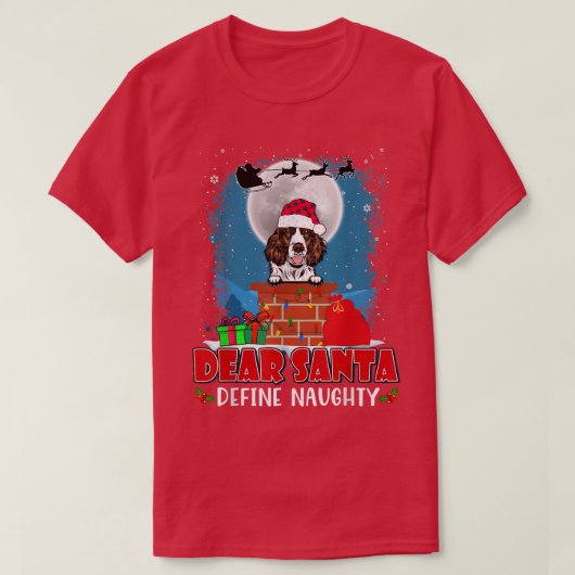 Santa Definition Naughty English Springer Spaniel  T-Shirt (Design vorne)