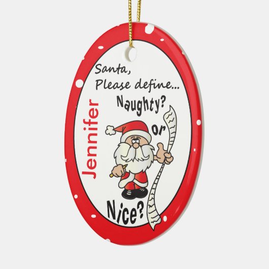 Santa Definition Naughty oder Nice Keramik Ornament (Links)