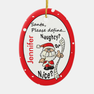 Santa Definition Naughty oder Nice Keramik Ornament
