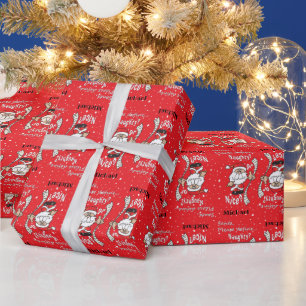 Santa Definition Naughty oder Nice Personalisier Geschenkpapier