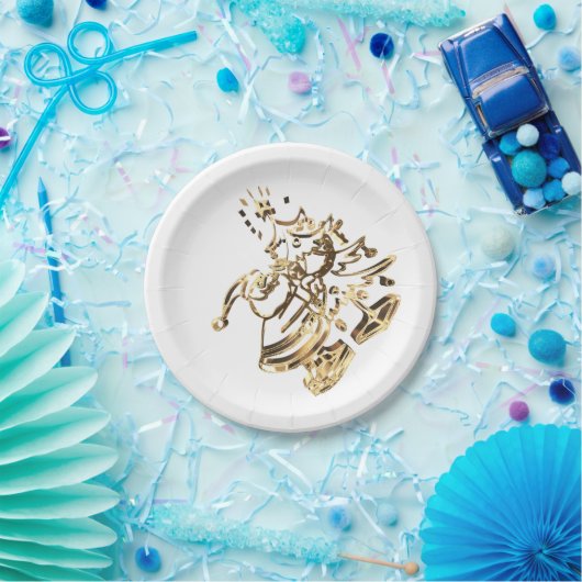 Santa Dekoration der Weihnachtsbaum Gold Elegant Pappteller (Party)