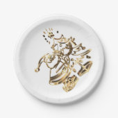 Santa Dekoration der Weihnachtsbaum Gold Elegant Pappteller (Vorderseite)